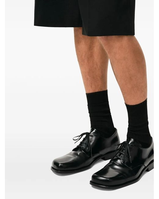 AMI Black Square-Toe Derby Shoes