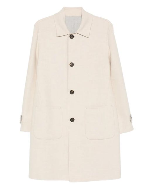 Cappotto Monopetto Con Tasca Applicata di Eleventy in Natural da Uomo