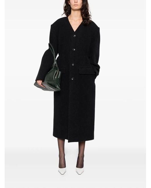 Alexander Wang Black Collarless Coat