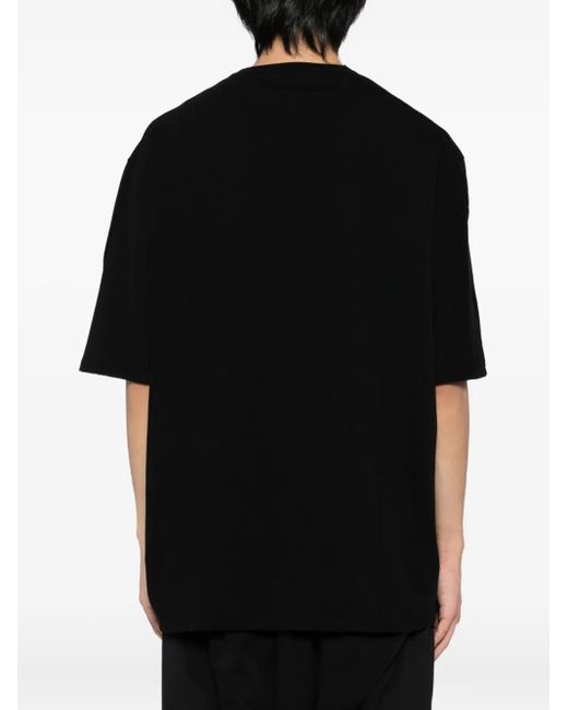 DEVOA Black Cotton T-Shirt for men