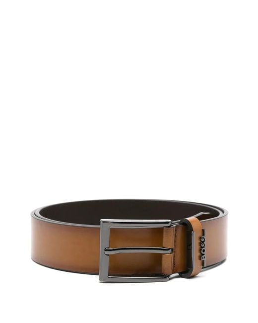 メンズ Boss レザーベルト Brown