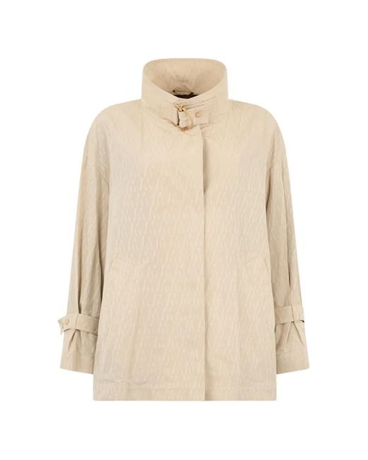 Moorer Natural High-Neck Overcoat