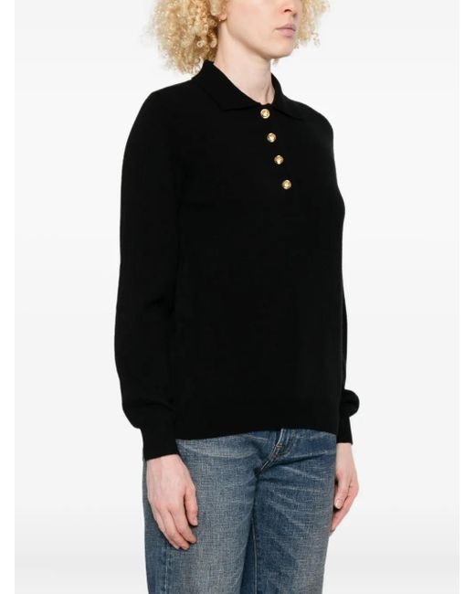 Blazé Milano Black Button-Placket Polo Top