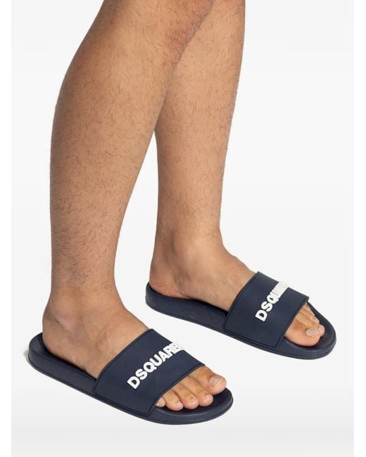 DSquared² Blue Logo Slides for men