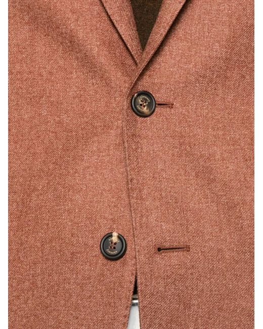 Eleventy Brown Single-Breasted Notched-Lapels Jacket for men