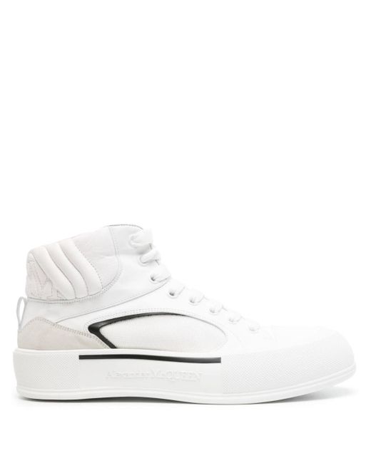 Alexander McQueen Seal Leren Sneakers in het White voor heren
