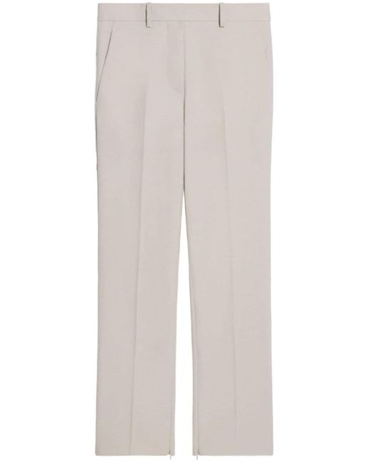 Helmut Lang White High-waisted Virgin Wool Trousers