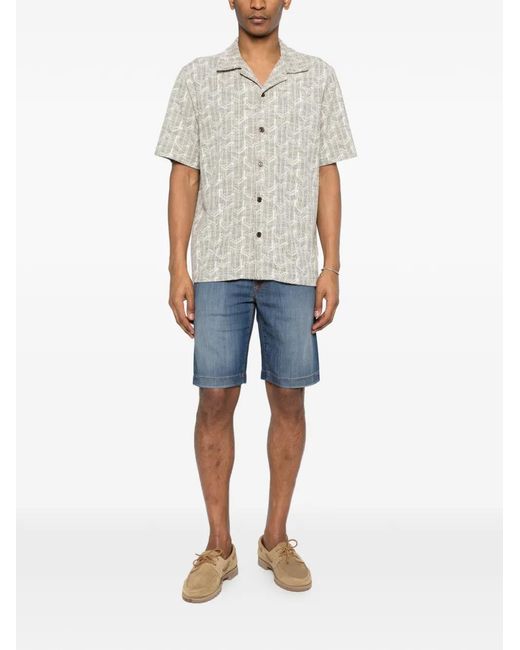 Jacob Cohen Blue Logo-Patch Shorts for men