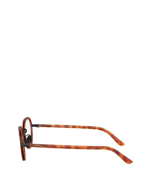 Giorgio Armani Brown Round-Frame Tortoiseshell Glasses for men