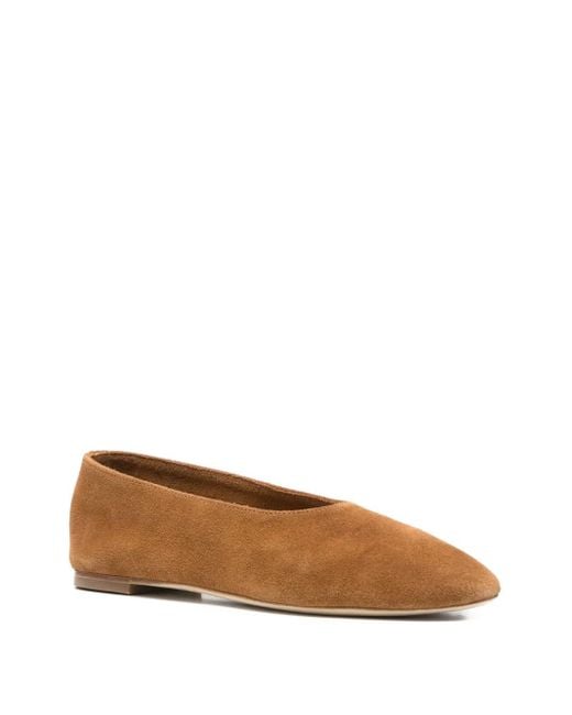Staud Brown Suede Ballet Flats