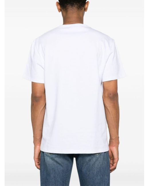 T-shirt en coton à imprimé tête de mort Alexander McQueen pour homme en coloris White