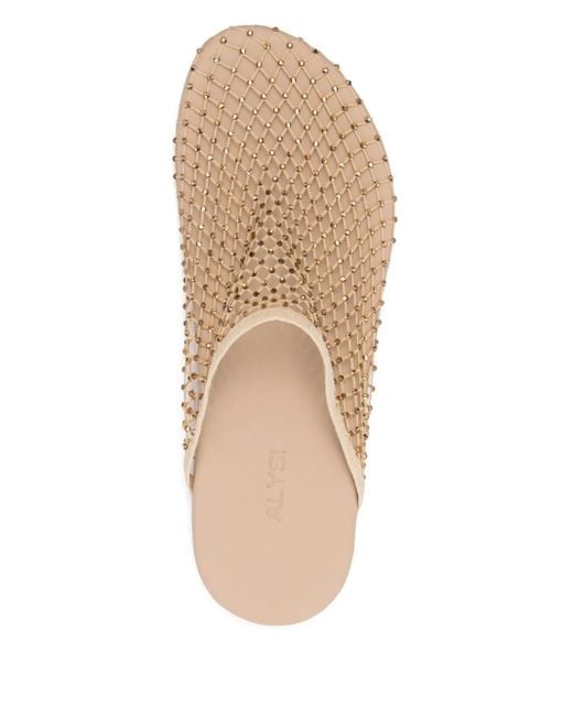 Alysi White Rhinestone-Embellished Mules