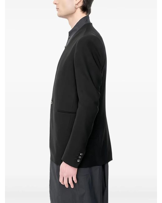 DEVOA Black Single-Breasted Wool-Mohair Dinner Jacket for men