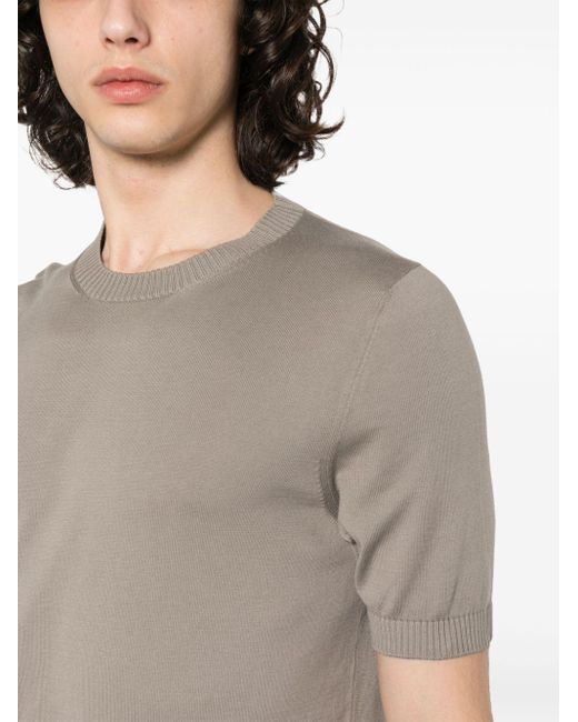 Malo Gray Fine-knit Short-sleeved Jumper for men