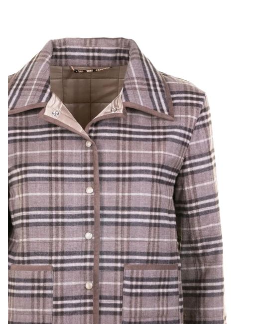 Seventy Gray Checked Patch-Pocket Jacket
