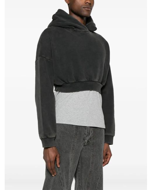 Entire studios Black Heavy Cropped Hoodie