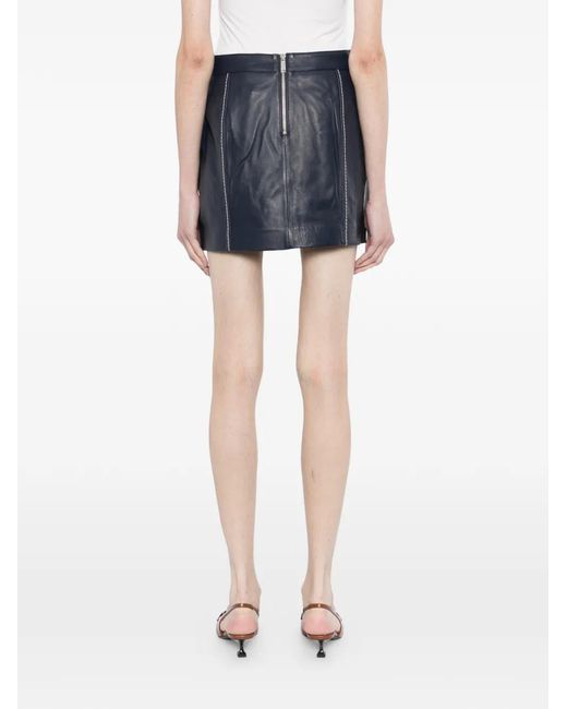 Michael Kors Leren Mini-Rok in het Gray