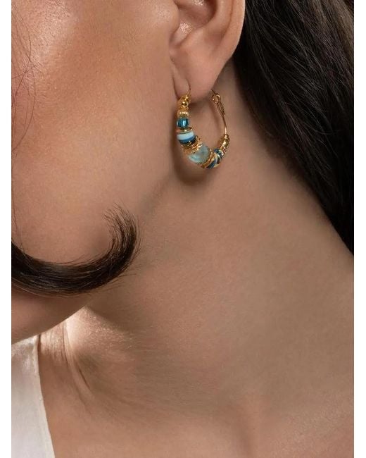 Gas Bijoux White Aloha Mini Hoop Earrings