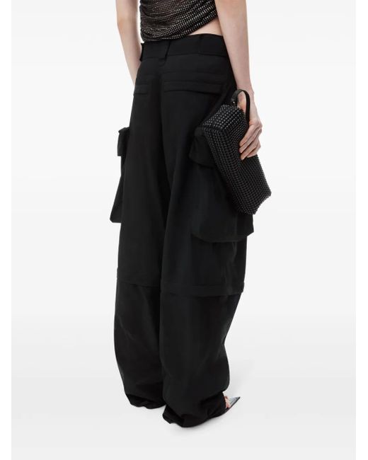Alexander Wang Black Panelled Wide-Leg Cargo Trousers