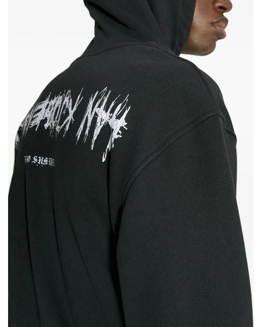Han Kjobenhavn Black Logo-Print Hoodie for men