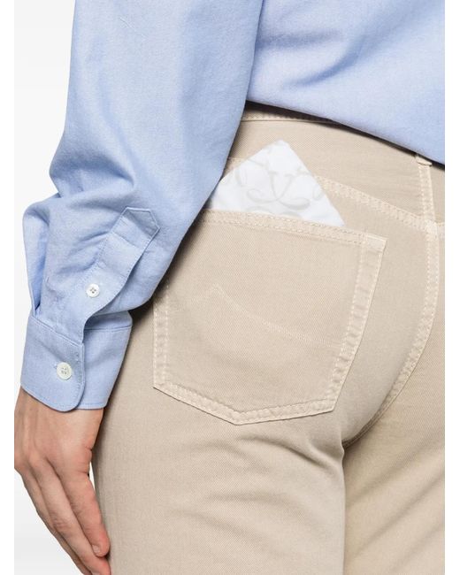 Jacob Cohen White Edo Logo-Embroidered Jeans for men