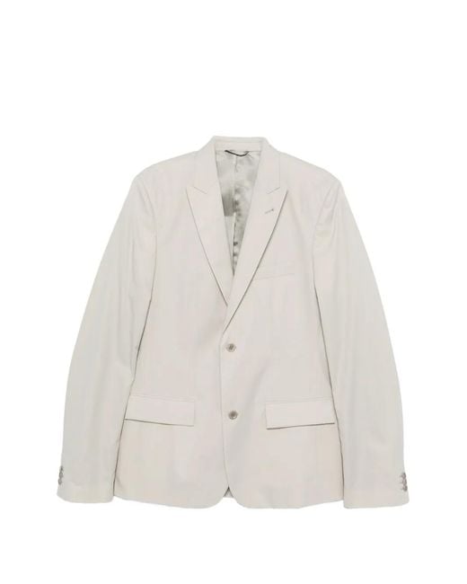 Rier White Peak-Lapel Single-Breasted Jacket for men