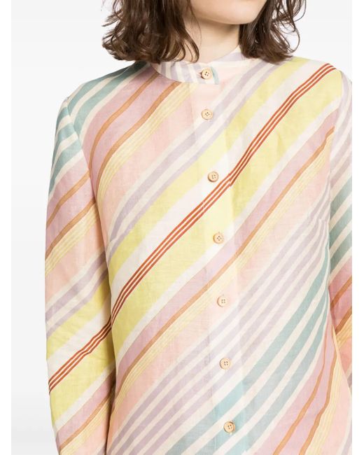 Zimmermann Natural Striped Linen Shirt