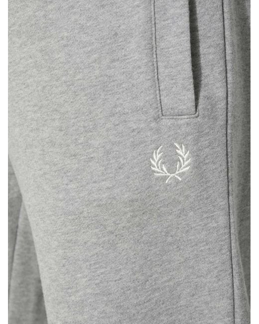 Pantalon À Logo Brodé Fred Perry pour homme en coloris Gray