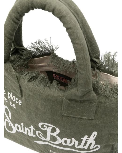 Mc2 Saint Barth Green Vanity Fringed Tote Bag