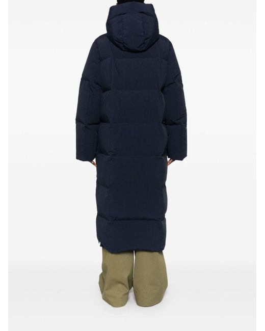 Jil Sander Blue Quilted Down Coat