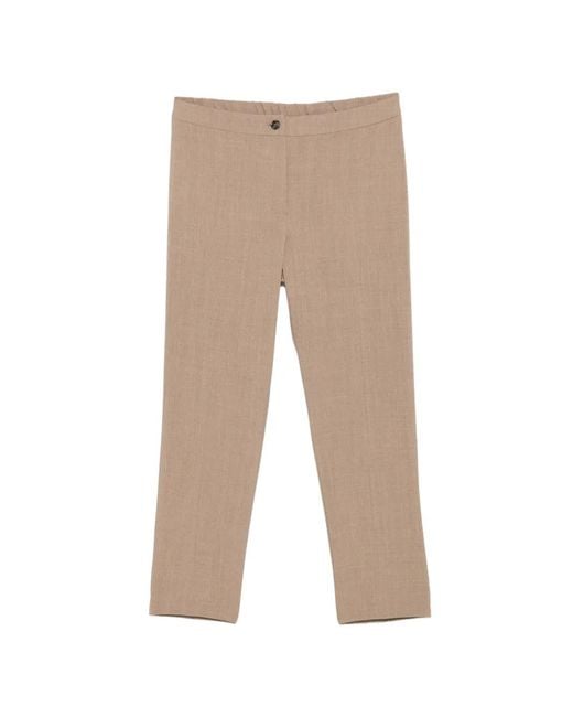 Marina Rinaldi Natural Button-Fastening Trousers