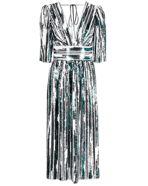 V:PM ATELIER White Sheer Panelling Sequin Dress