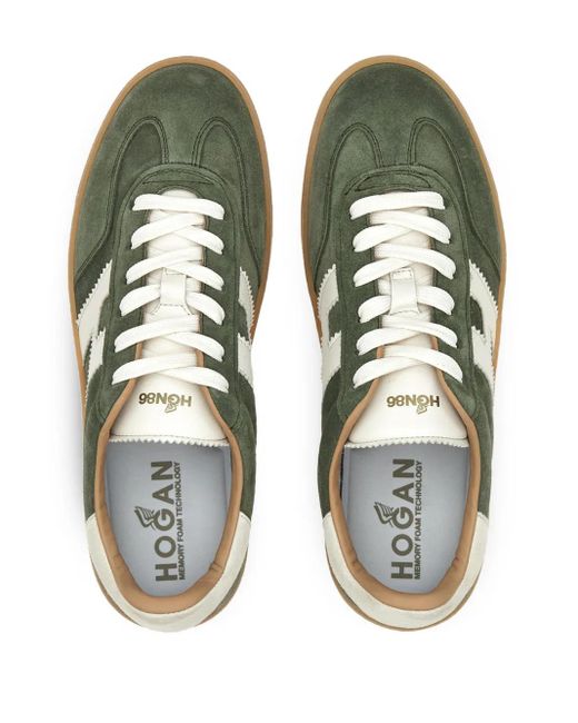 Hogan Green Calf Leather And Suede Cool Sneakers for men