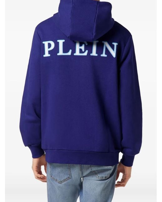 Philipp Plein Blue Zip-Up Hoodie for men