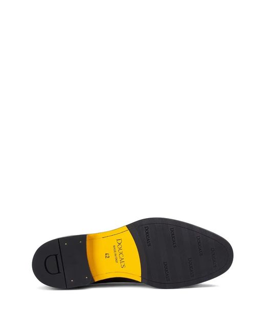 Doucal's Black Tassel Leather Loafers for men