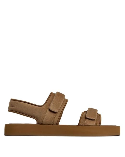 Sandalias con cierre autoadherente 12 STOREEZ de color Brown