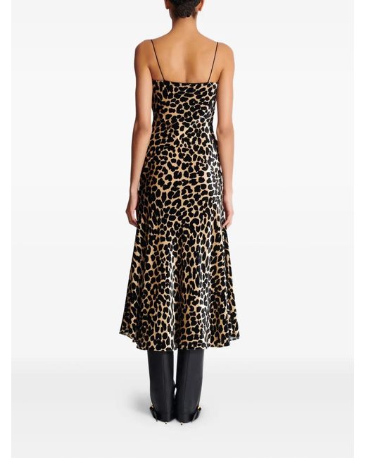 Balmain Fluwelen Jurk Met Luipaardprint in het White