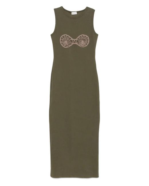 Magda Butrym Green Ribbed Midi Dress