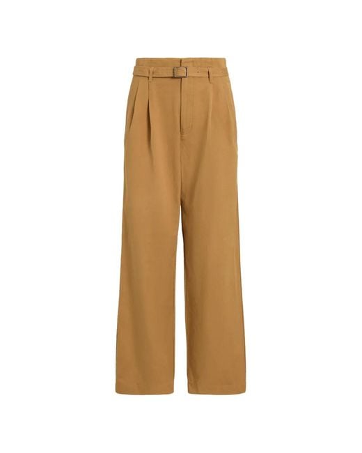 Polo Ralph Lauren Natural Cotton-Linen Notch Pleated Trousers