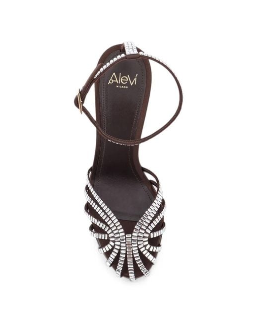 ALEVI White Penelope Crystal-Embellished Sandals