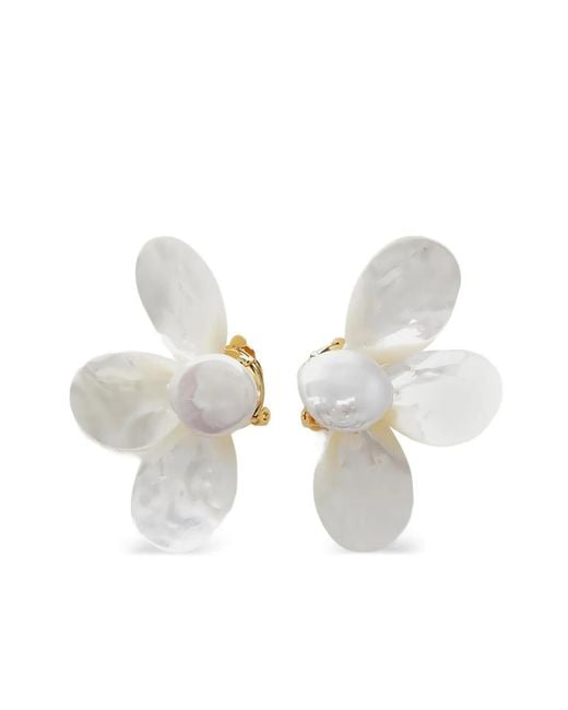 Eliou White Fada Earrings