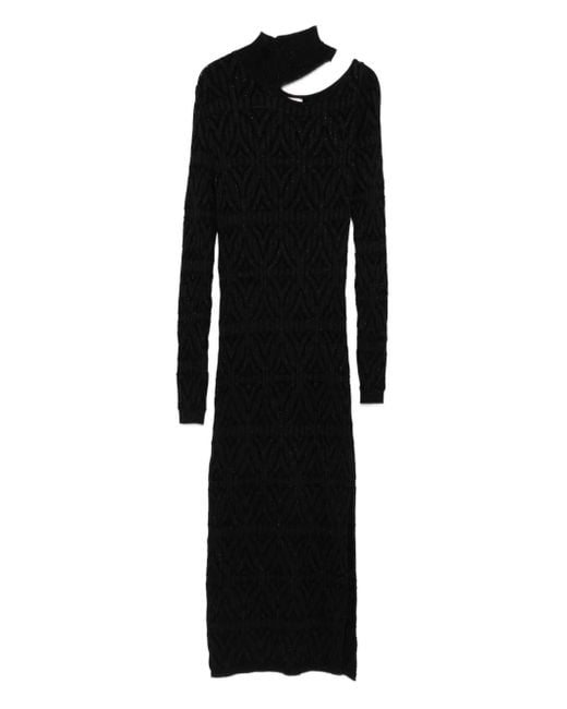 Akep Black Knitted Midi Dress