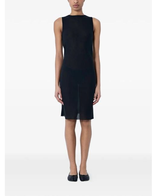 Rier Blue Sleeveless Midi Wool Dress