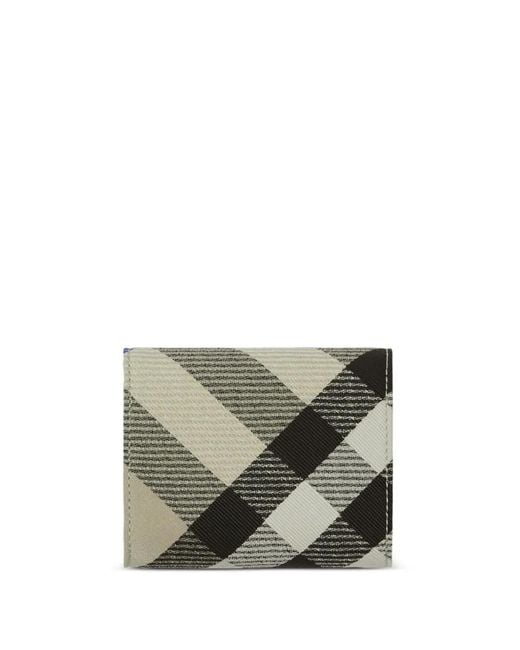 Burberry Blue Check-Pattern Fold-Over Wallet
