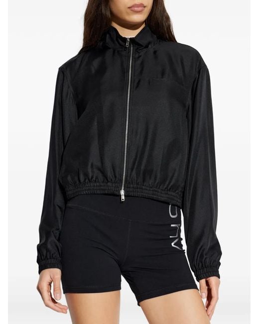 Alexander Wang Black Zip-Up Elasticated-Hem Jacket