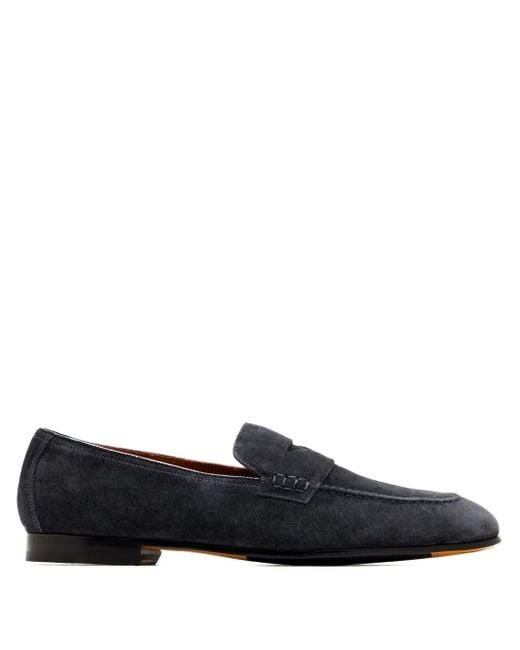 Doucal's Black Suede Loafers for men