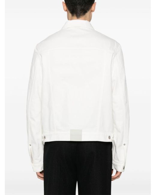 Lanvin White Logo-patch Denim Jacket for men