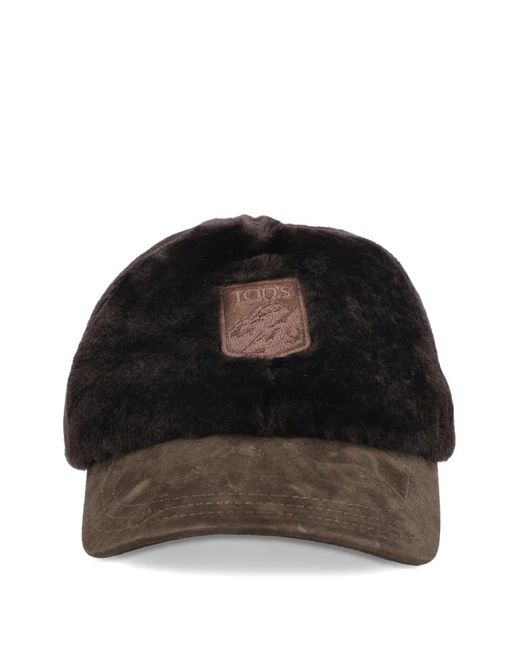 Tod's Black Logo-Patch Hat for men