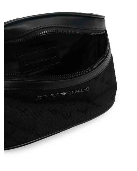 Emporio Armani Black Monogram Belt Bag for men