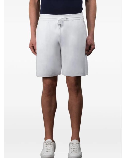 Moorer White Drawstring Trim Shorts for men